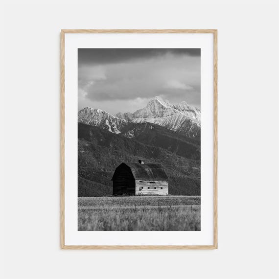 Montana Black and White Travel Map Art Print