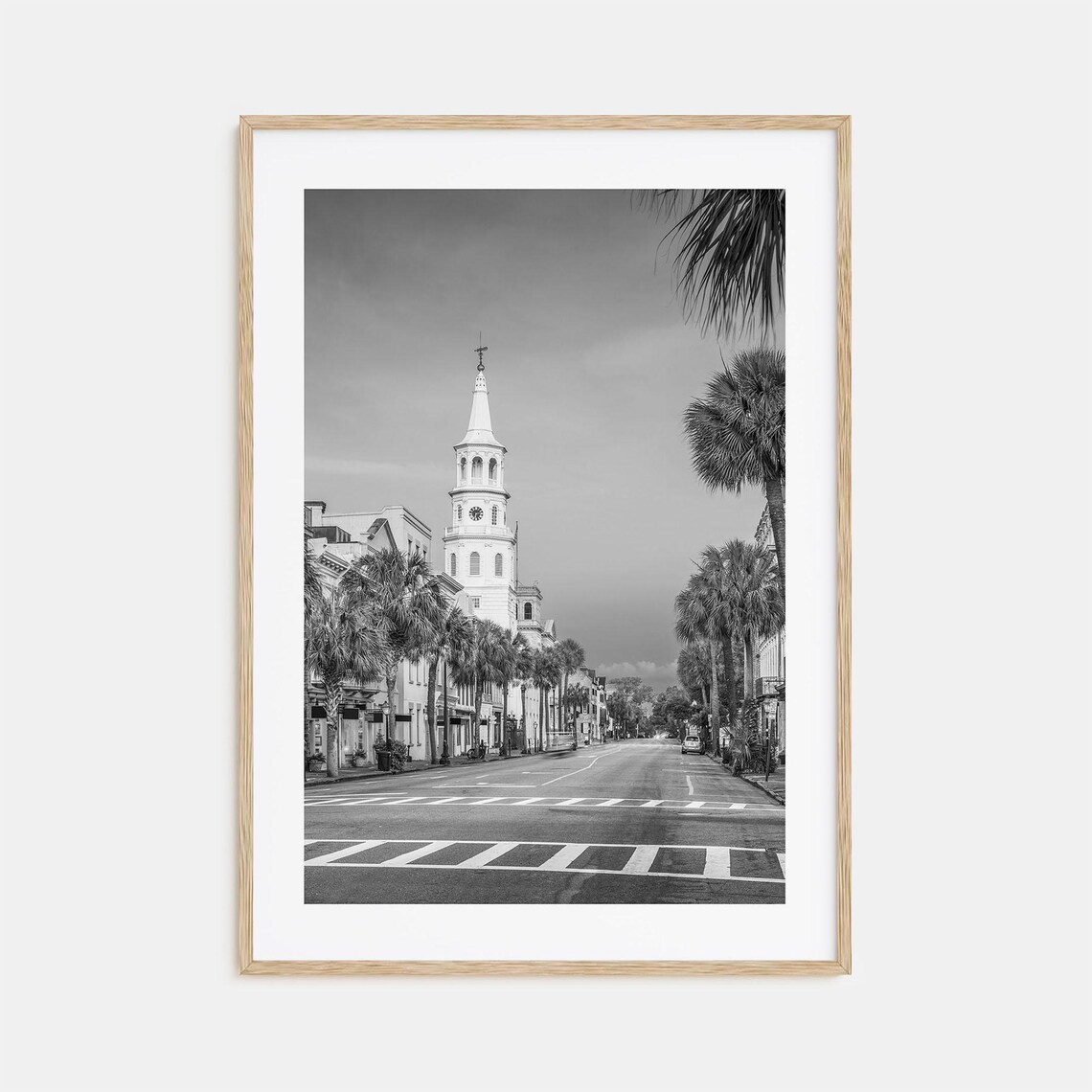Charleston South Carolina Black and White Travel Poster