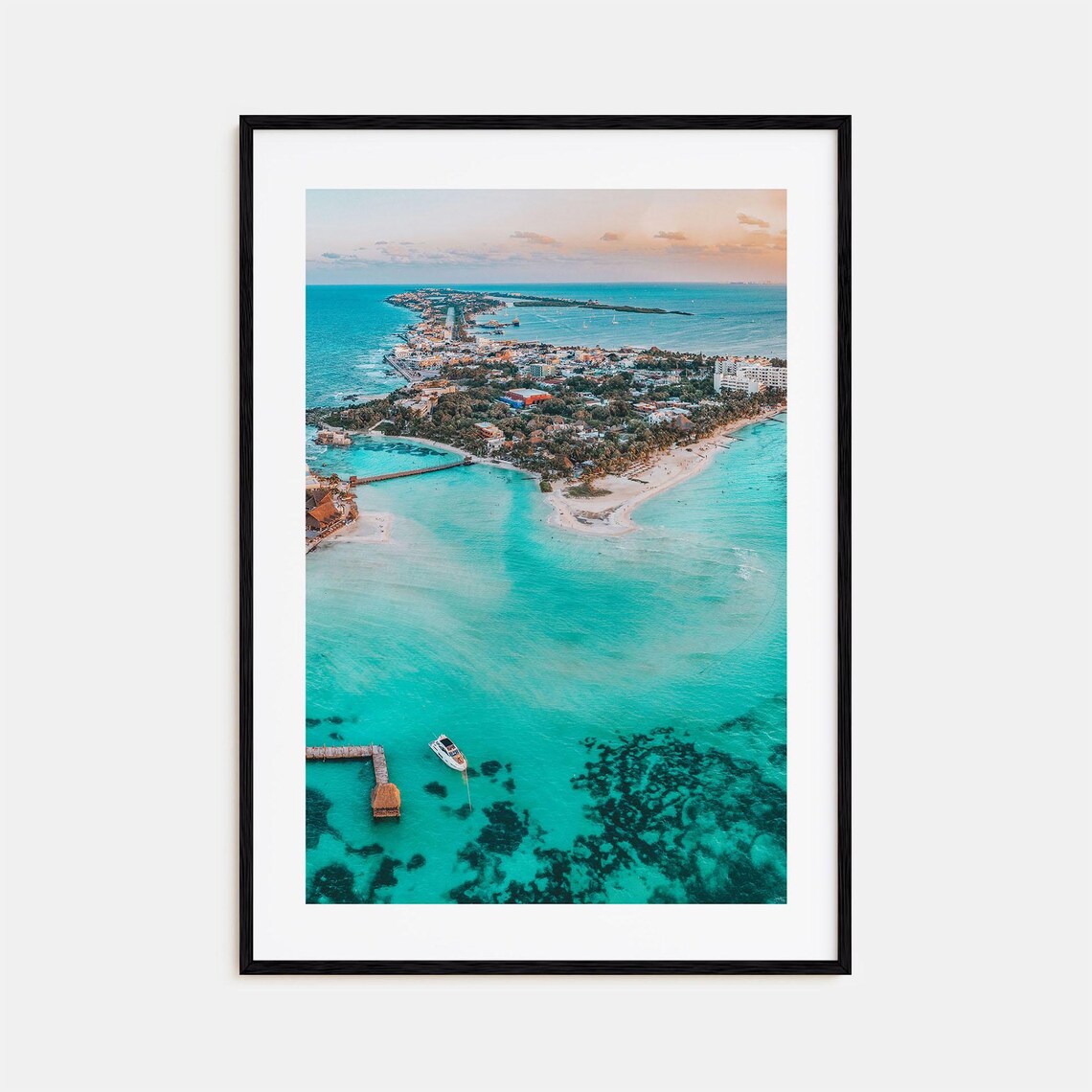 Isla Mujeres Travel Poster, Street Map Wall Art