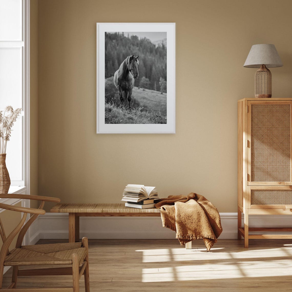 Horse Photo Poster Print No 1 Horse Black And White Wall Art Horse Wall Photography Horse Travel Horse Map Poster - Image 3