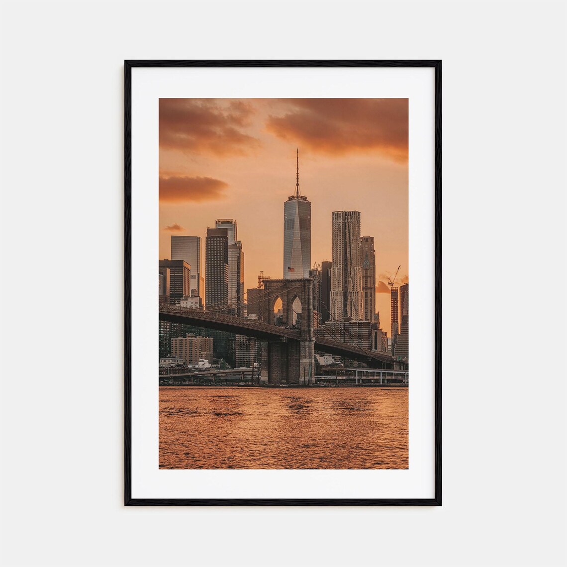 New York City Sunset Skyline With One World Trade Center Poster