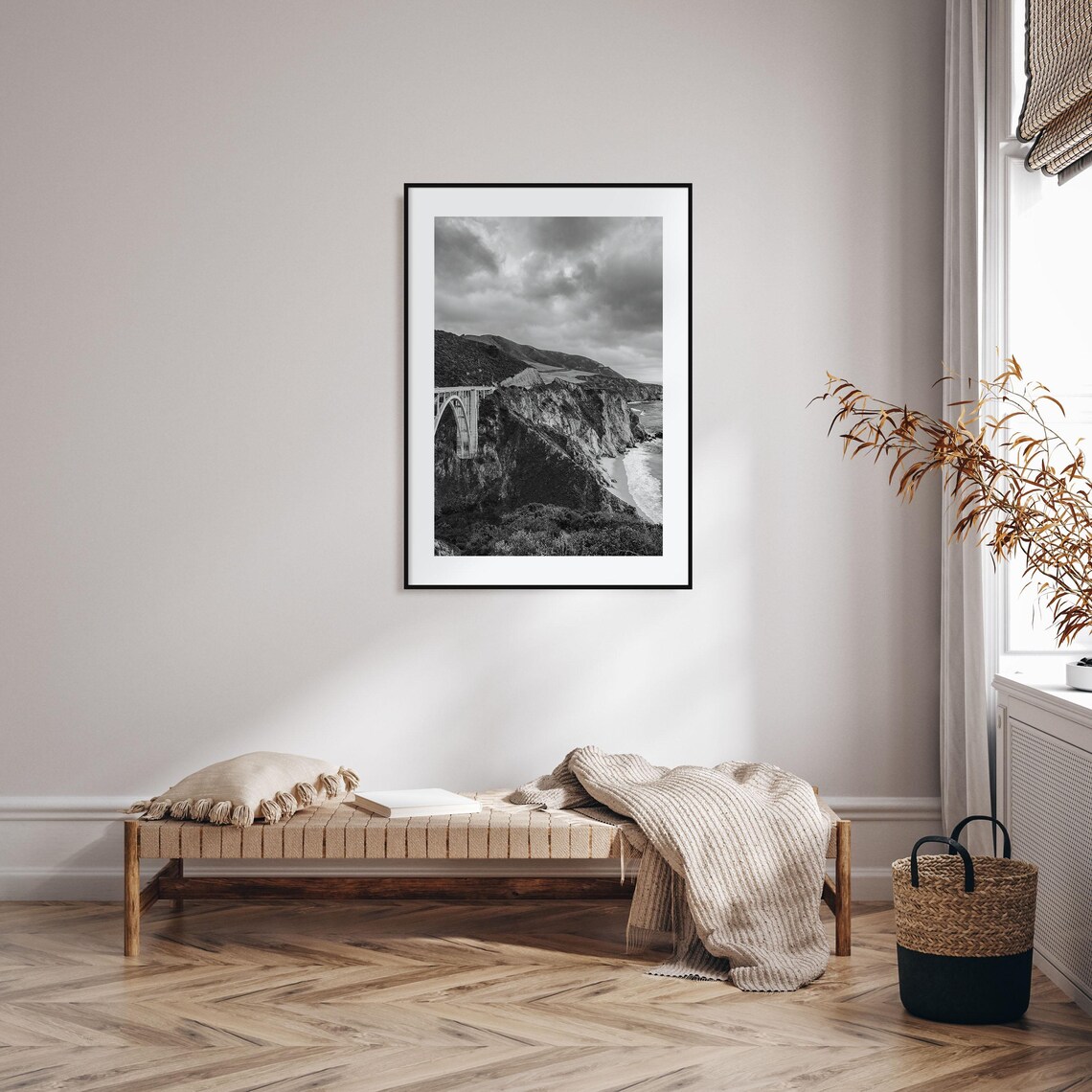 Big Sur Black And White Travel Poster, Wall Art Print - Image 2