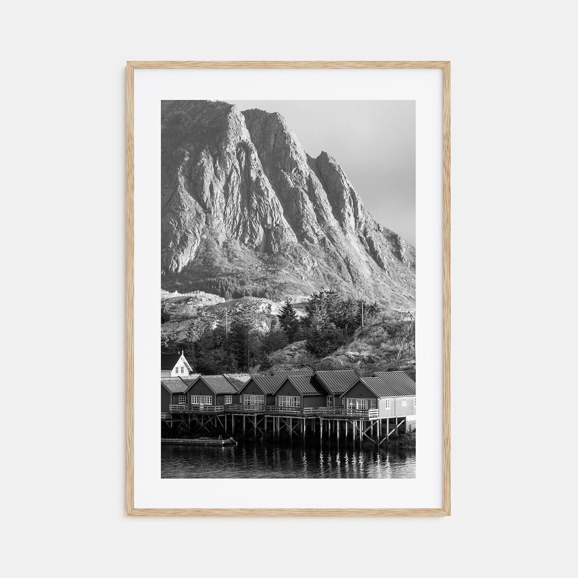 Norway Black And White Travel Poster Print