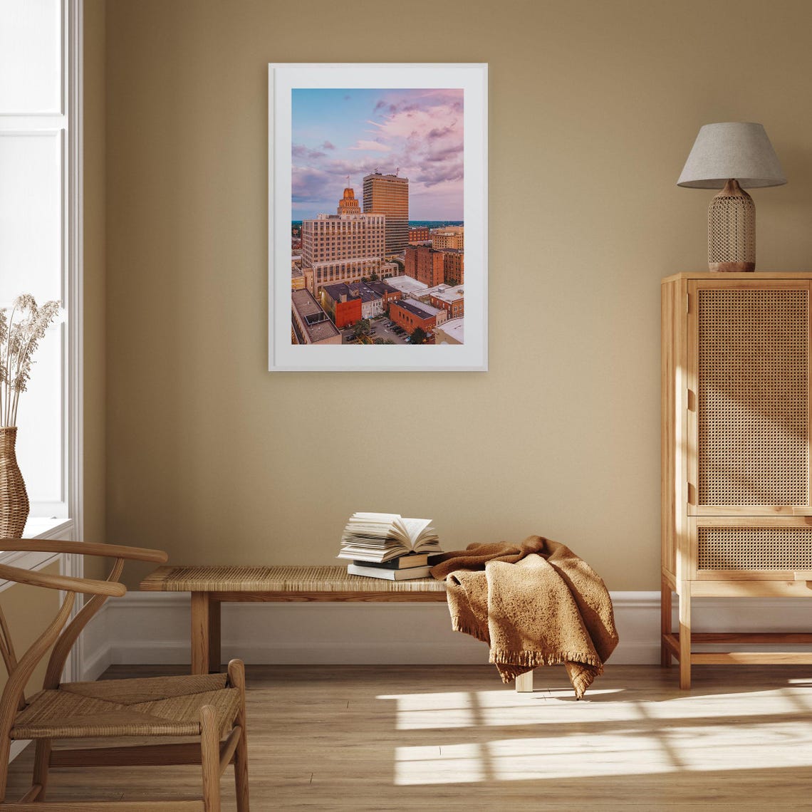 Winston-Salem Downtown Skyline Dusk Towers Golden Light Photo Poster - Image 2