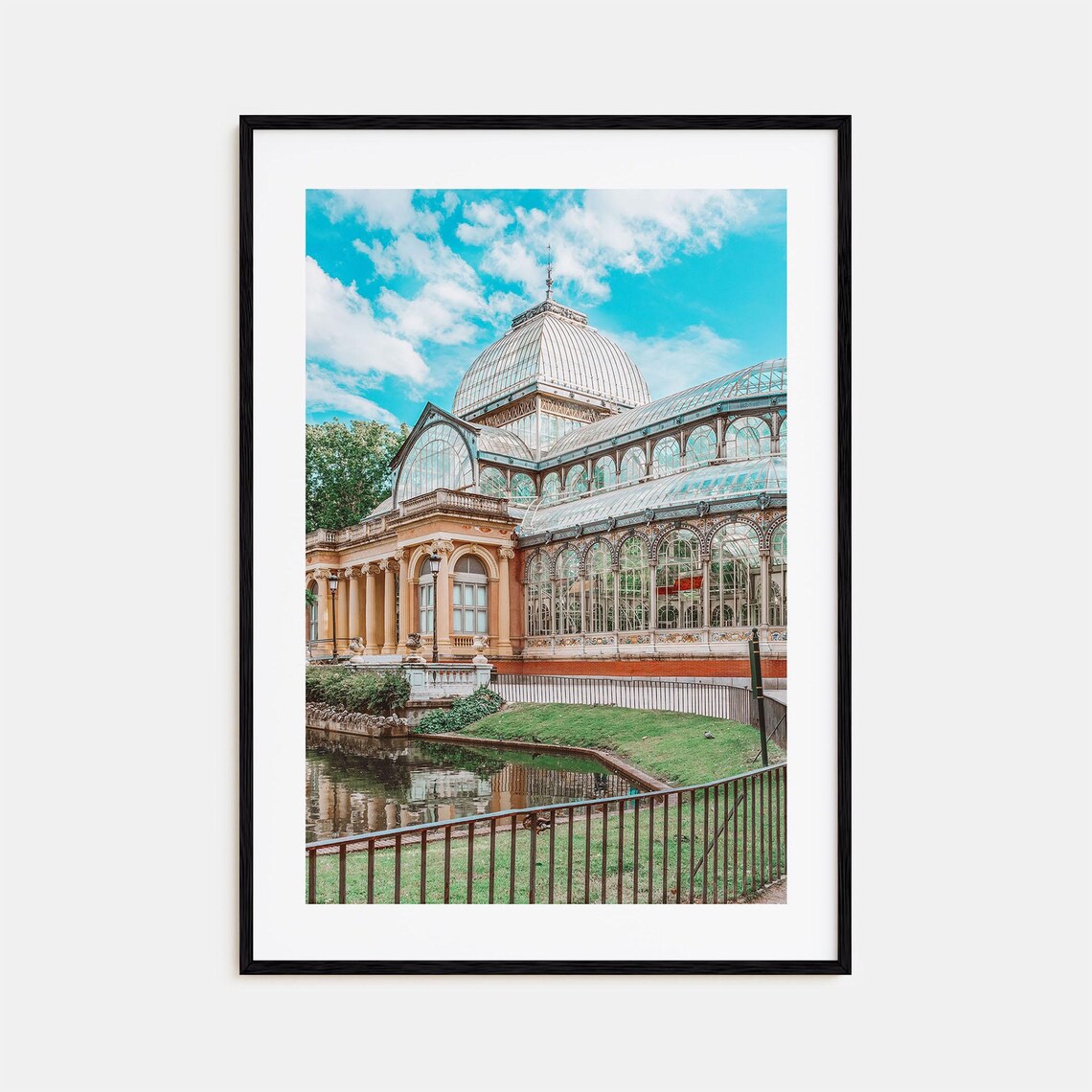 Madrid Crystal Palace Glass Pavilion Retiro Park Lake Garden Poster