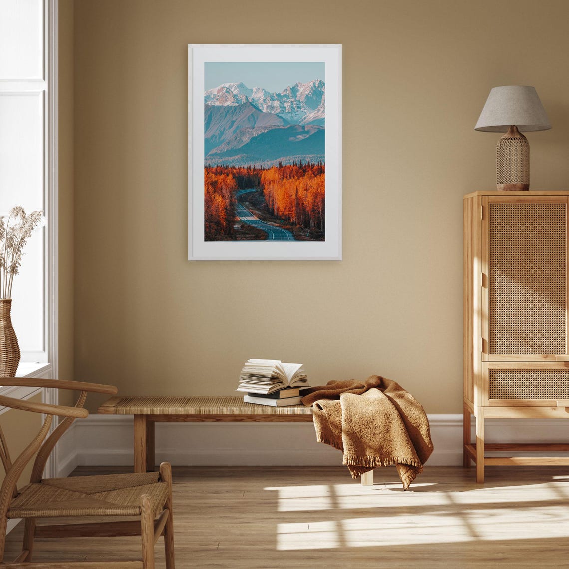 Denali Alaska Fall Foliage Snow Capped Peaks Highway View Photo Poster - Image 3