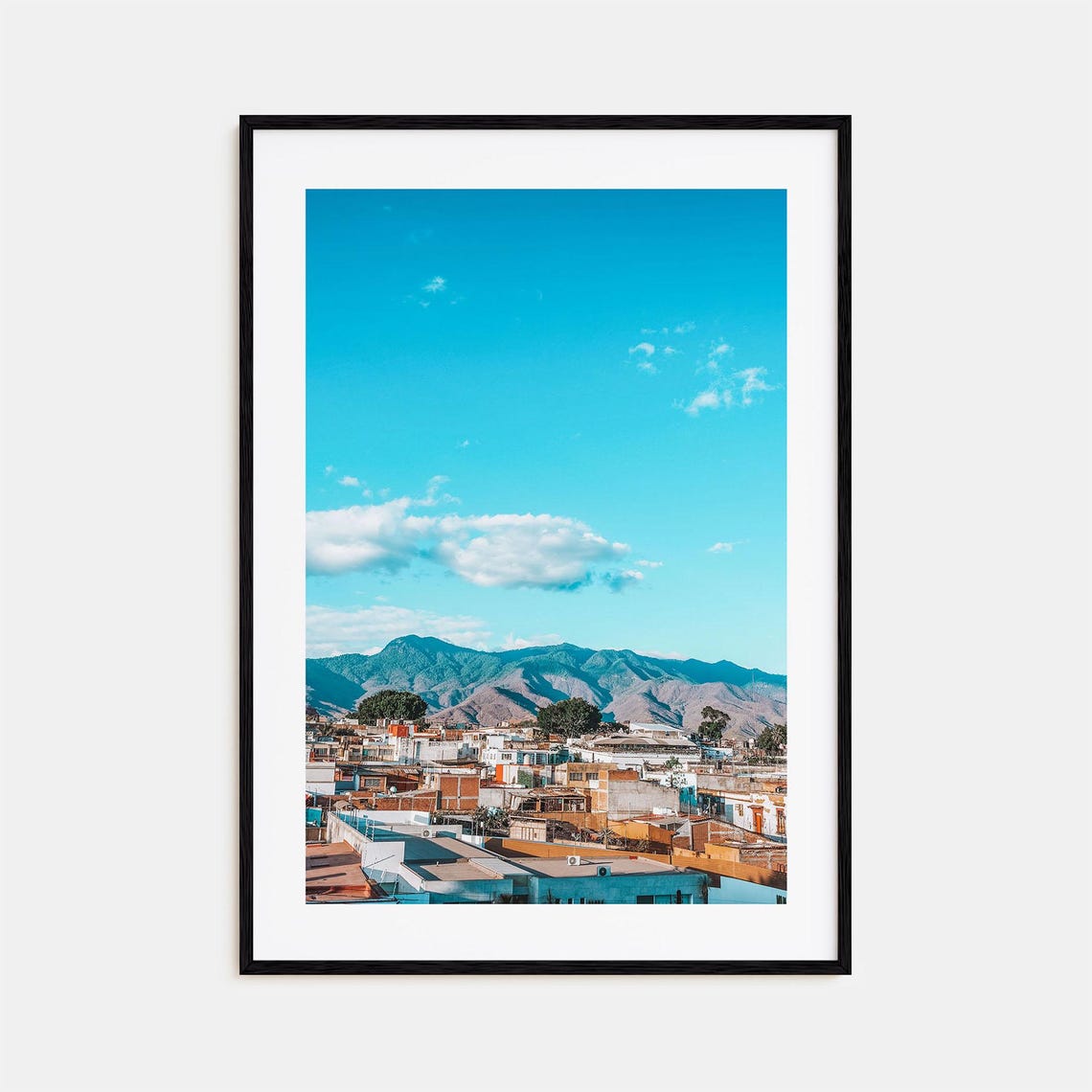 Oaxaca De Juarez Mountain Town Colorful Mexico Skyline Poster