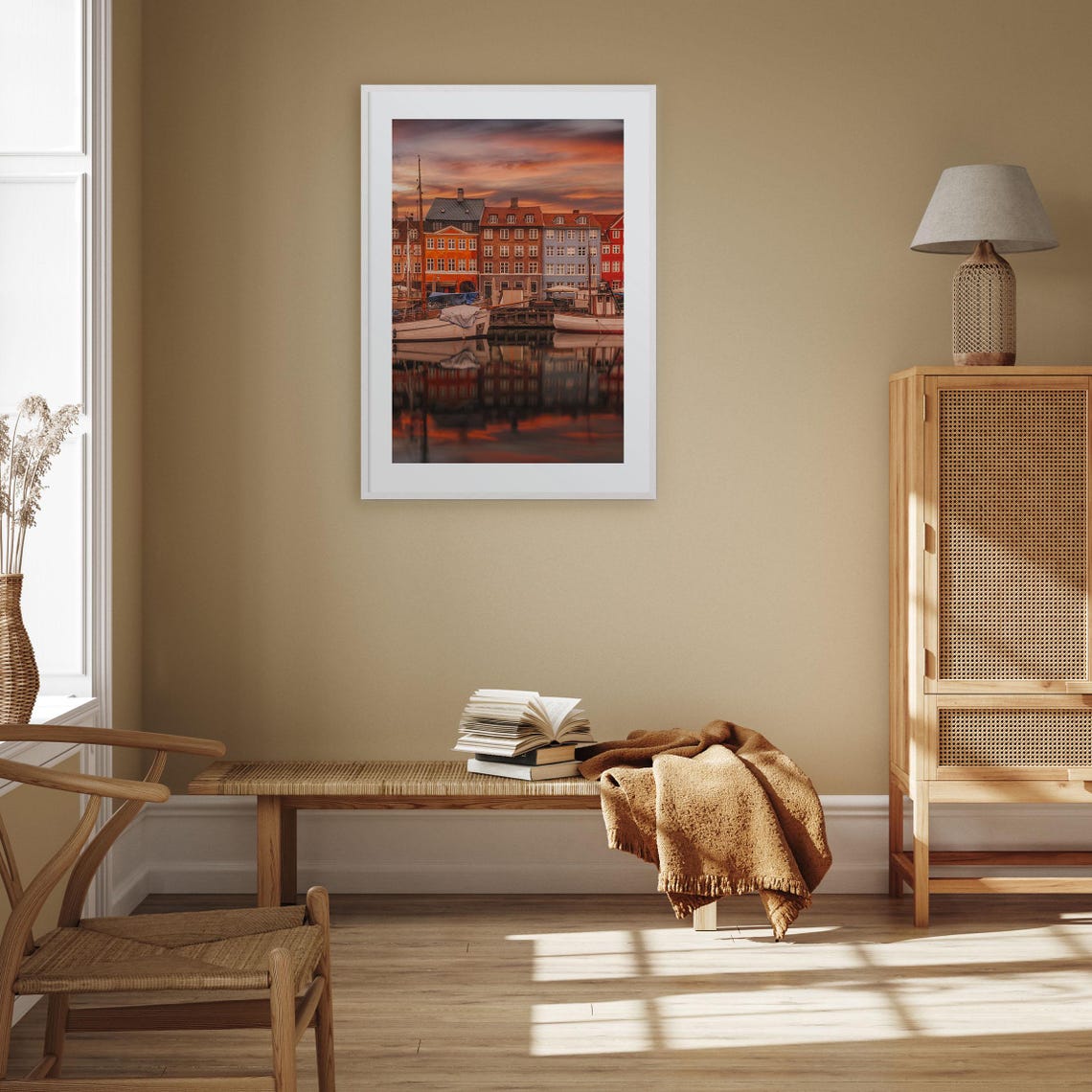 Copenhagen Nyhavn Colorful Harbor Houses Sunset Reflection Poster - Image 2