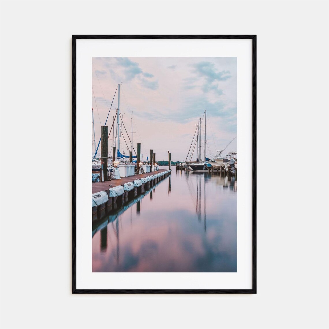 Annapolis Maryland Marina Colorful Photo Poster Sailboats Sunset Calm