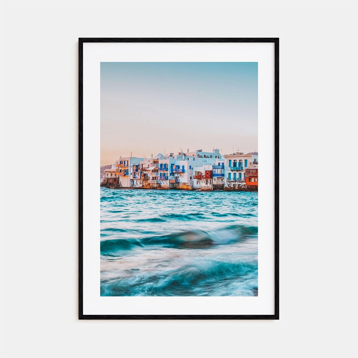 Mykonos Travel Poster, Colorful City Map