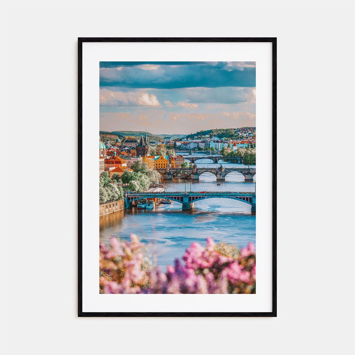 Prague Charles Bridge Over Vltava River Czechia Photo Poster