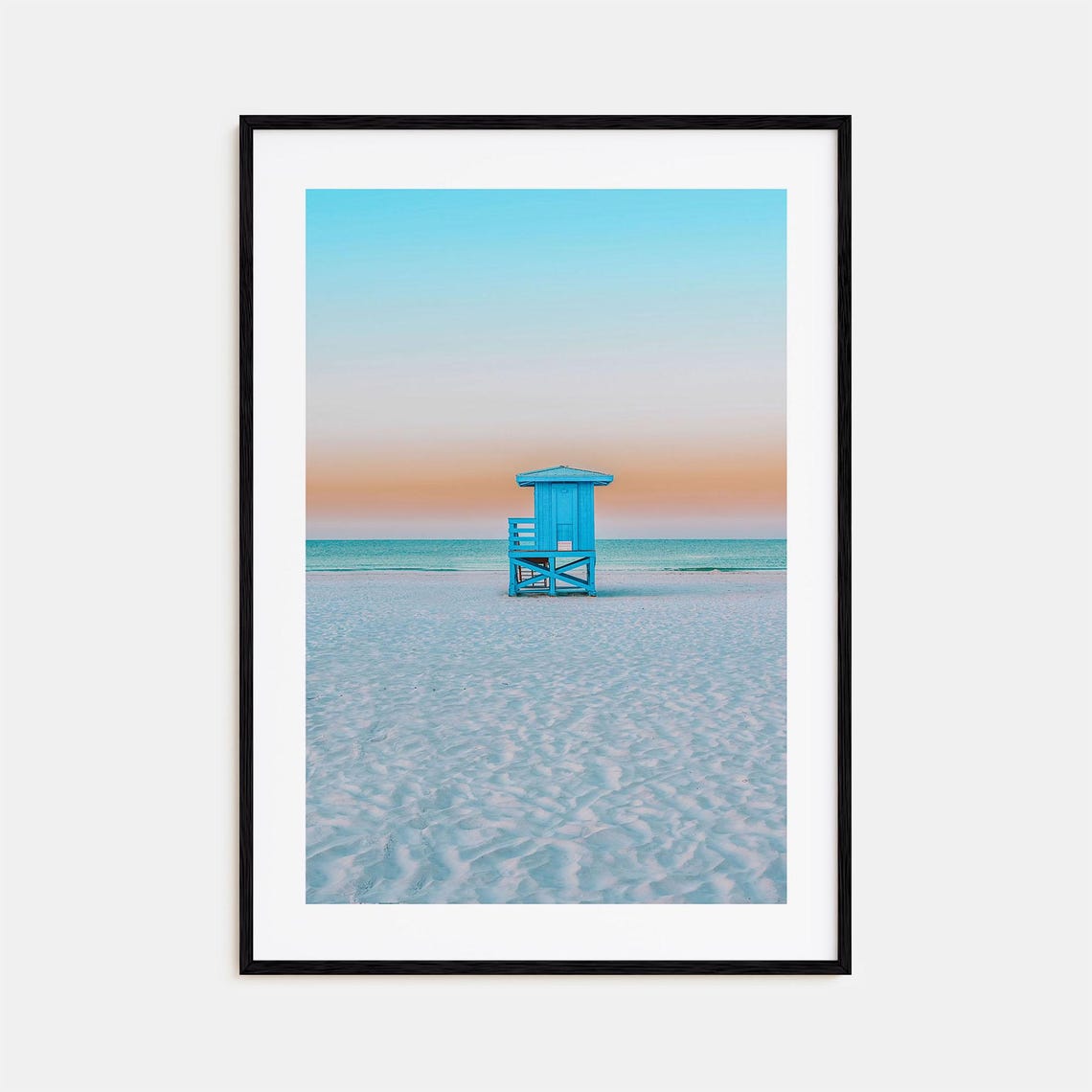 Siesta Key Lifeguard Tower Pastel Sunset White Sand Florida Poster