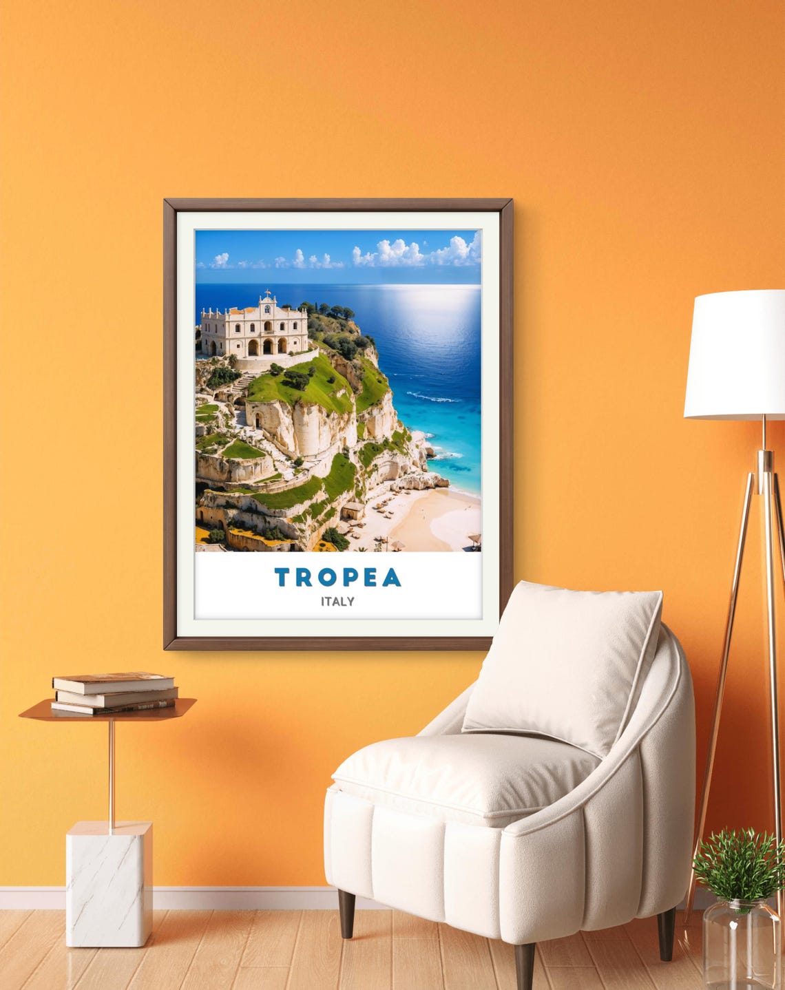 Tropea Italy Cliffside Sanctuary Over Blue Sea Travel Poster - Image 2