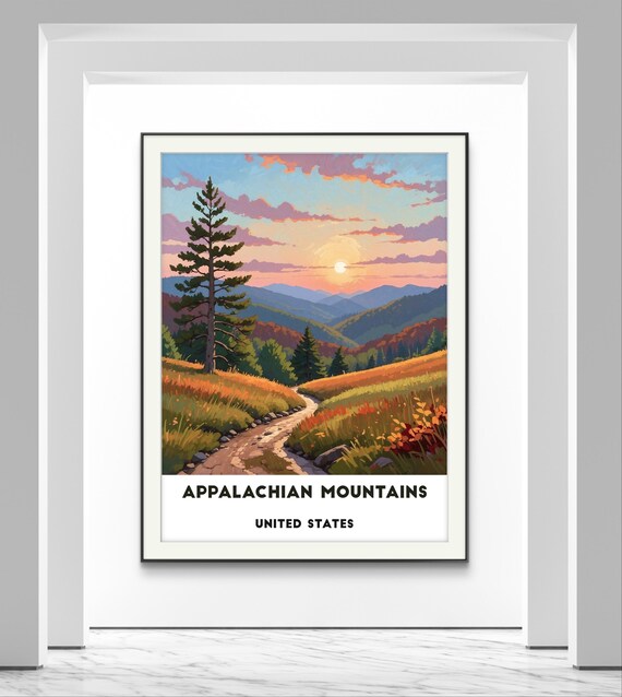 Appalachian Mountains Poster Majestic Mountain Scene With Distant Pines