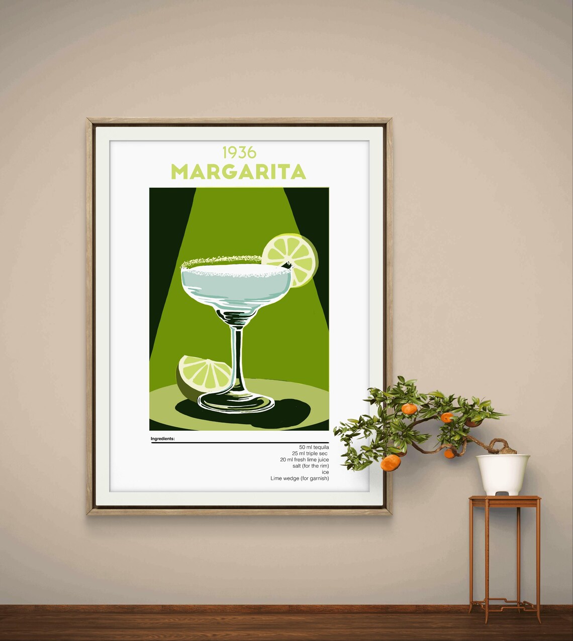 Margarita Vintage Drink Illustration, Bar Decor - Image 2
