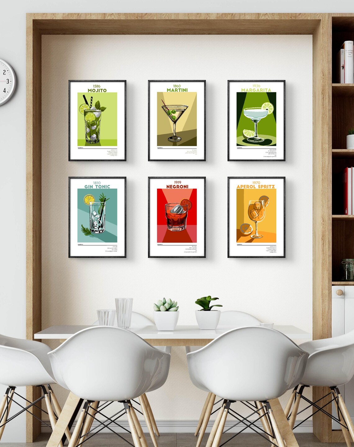 Vintage 1936 Margarita Cocktail Recipe Home Bar Decor Art Poster - Image 3