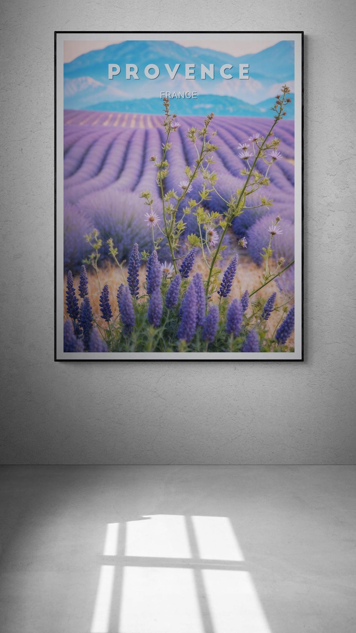 Provence Lavender Bloom Close Up Mountains France Travel Poster - Image 2