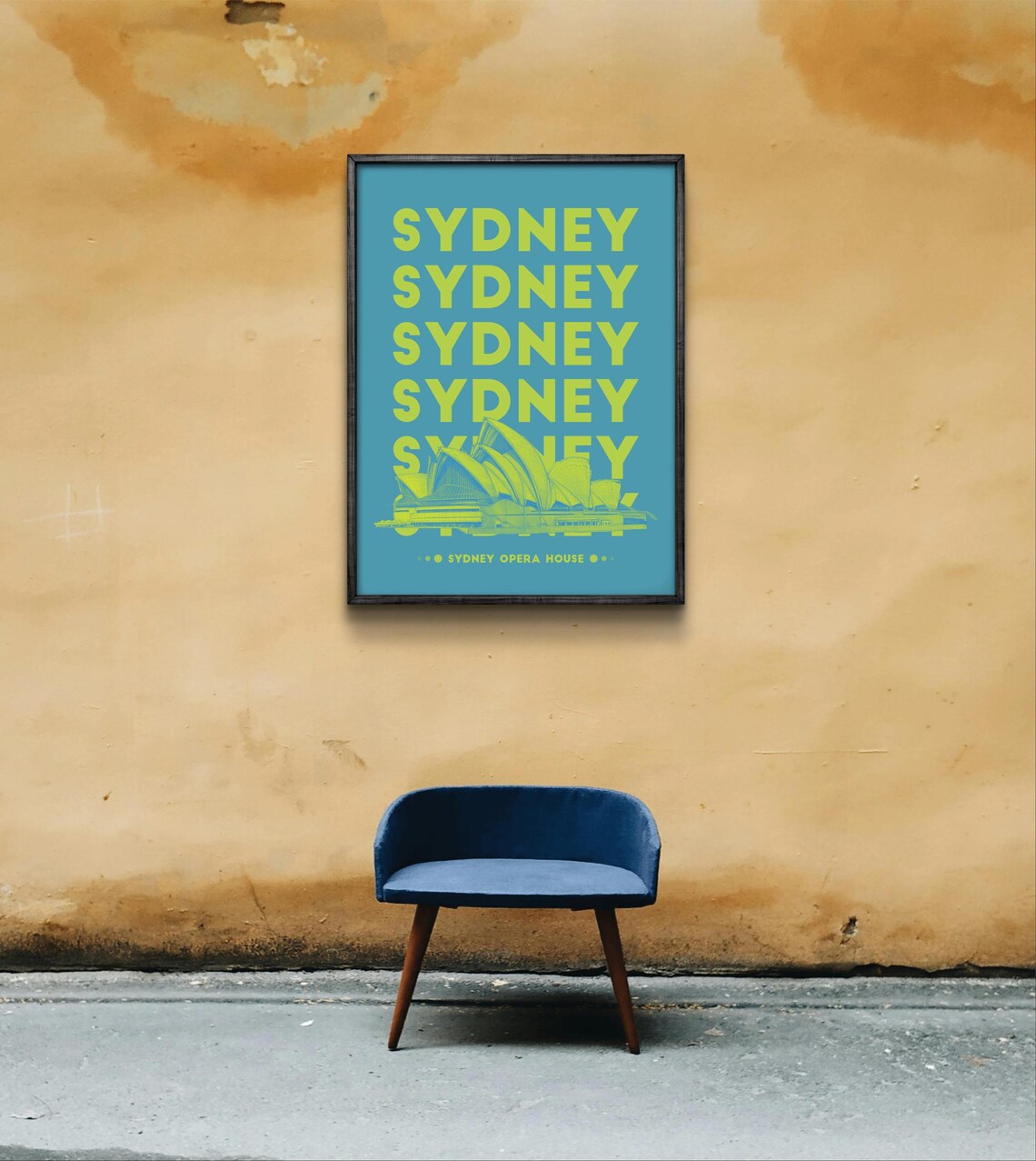 Sydney Opera House Neon Poster, Modern Travel Decor