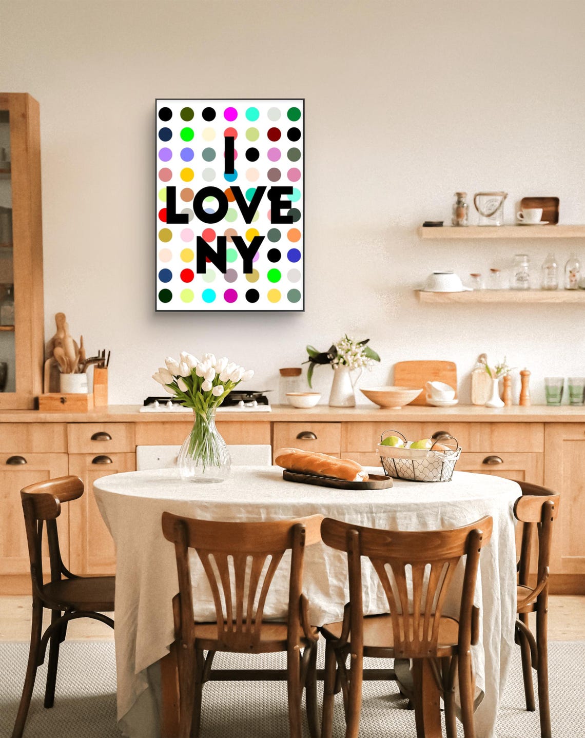 I Love New York Colorful Dot Grid Modern Pop Art Travel Poster - Image 2