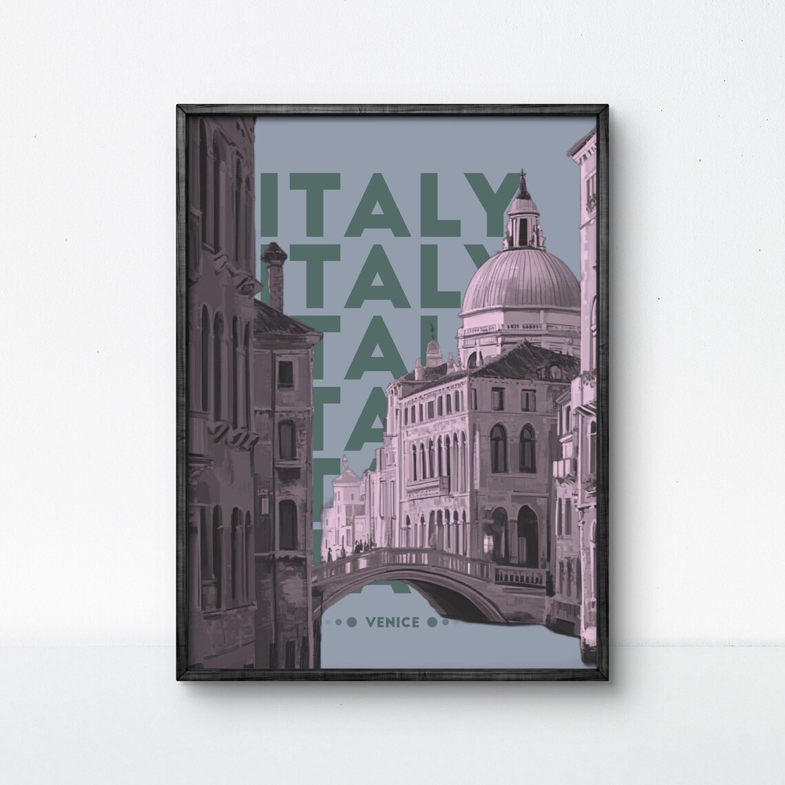 Italy Venice Travel Poster, Venetian Architecture