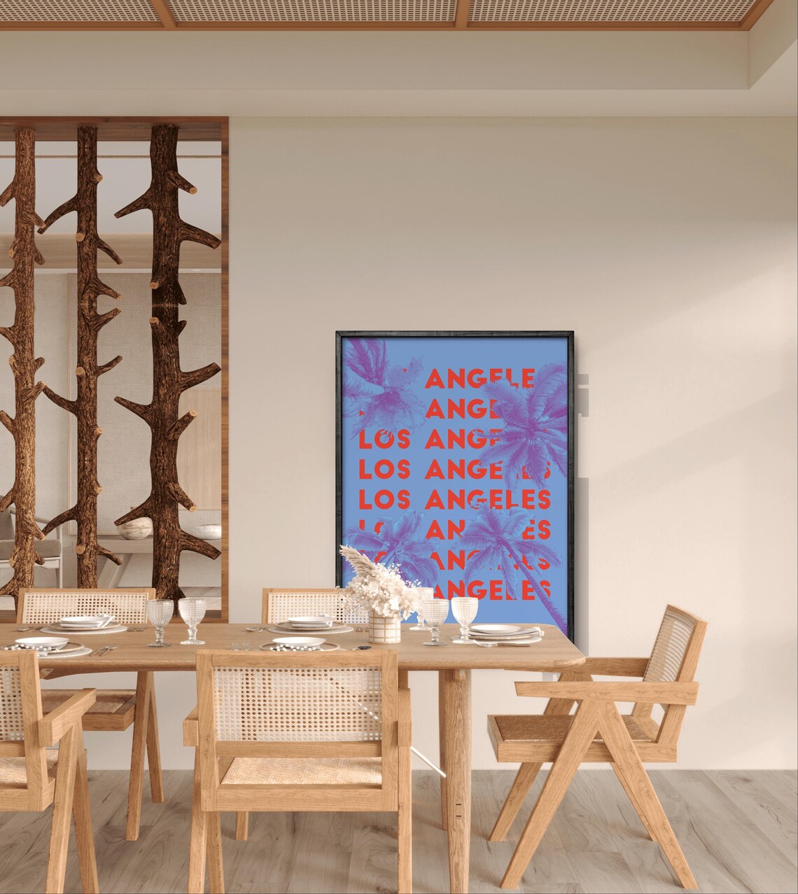 Los Angeles Poster, Palm Tree Bold Typography Retro