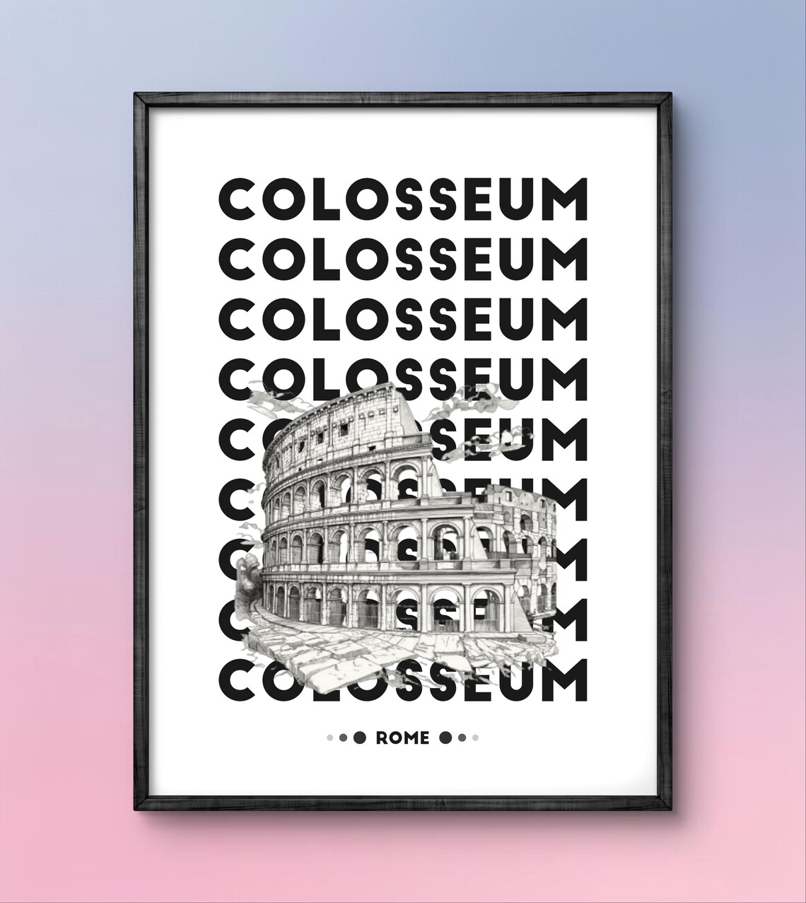 Colosseum Rome Architecture Print, Modern Wall Art