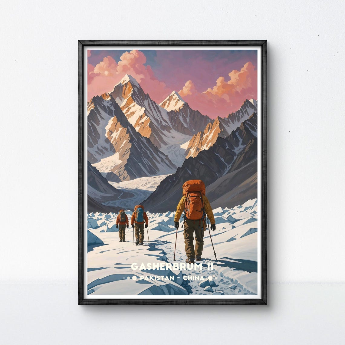Gasherbrum II Glacier Trek Karakoram Pakistan Mountains Sunset Poster