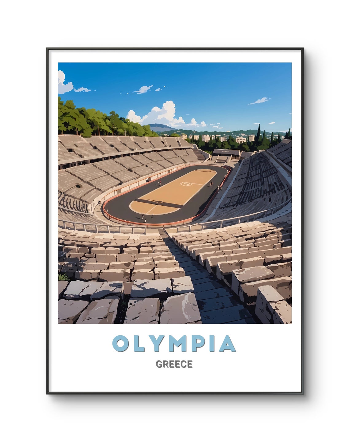 Olympia Ancient Stadium Running Track Historic Greece Poster - Image 2