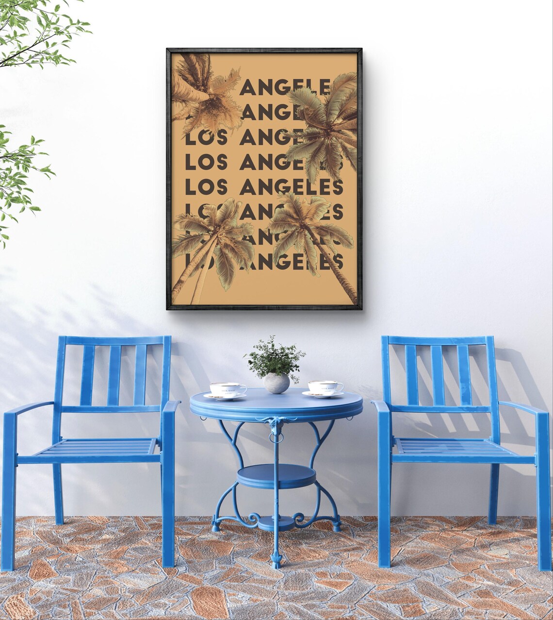 Los Angeles Retro Sunset Poster, Bold Typography