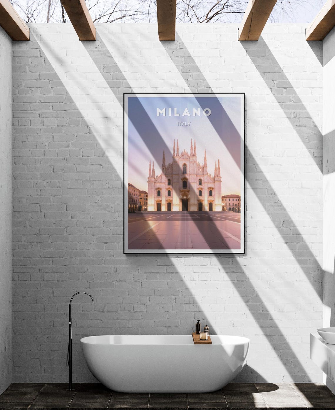 Milano Duomo Cathedral Sunset Piazza Square Italy Travel Poster - Image 3