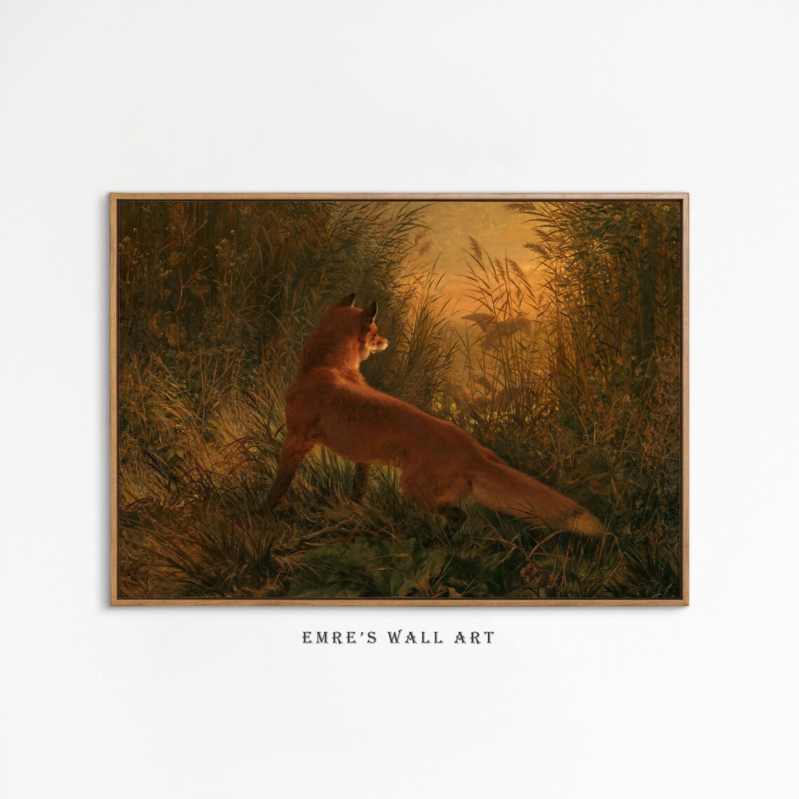 Fox Painting, Rustic Vintage Animal Landscape - Image 2
