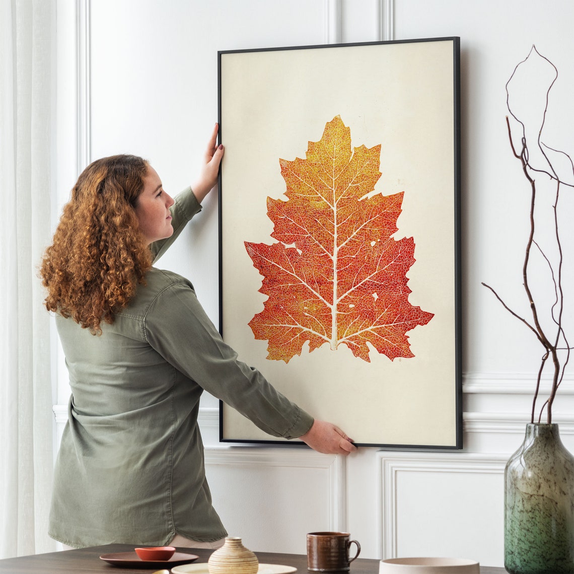 Red Autumn Maple Leaf Botanical Art Vintage Fall Design Poster - Image 4