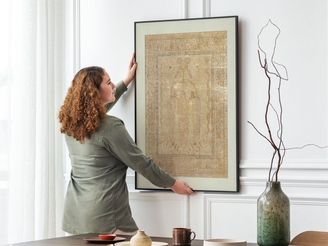 Vintage Textile Wall Art Print, Neutral Eclectic Decor - Image 4