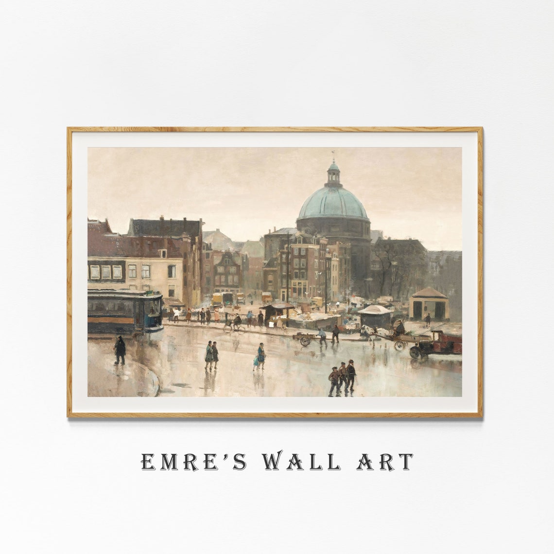 Vintage Cityscape Art Amsterdam Wall Decor Dutch Art Print Antique Cityscape Print Vintage Amsterdam Art Holland Oil Painting - Image 4