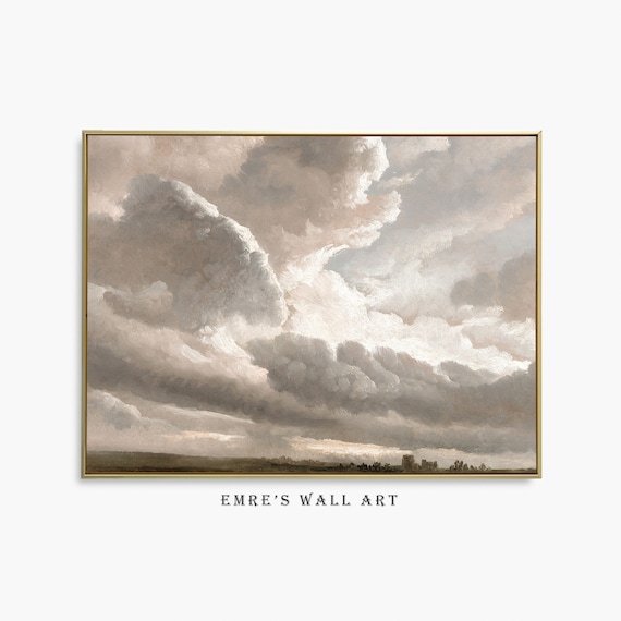 Vintage Cloud Landscape Oil Painting Art Print