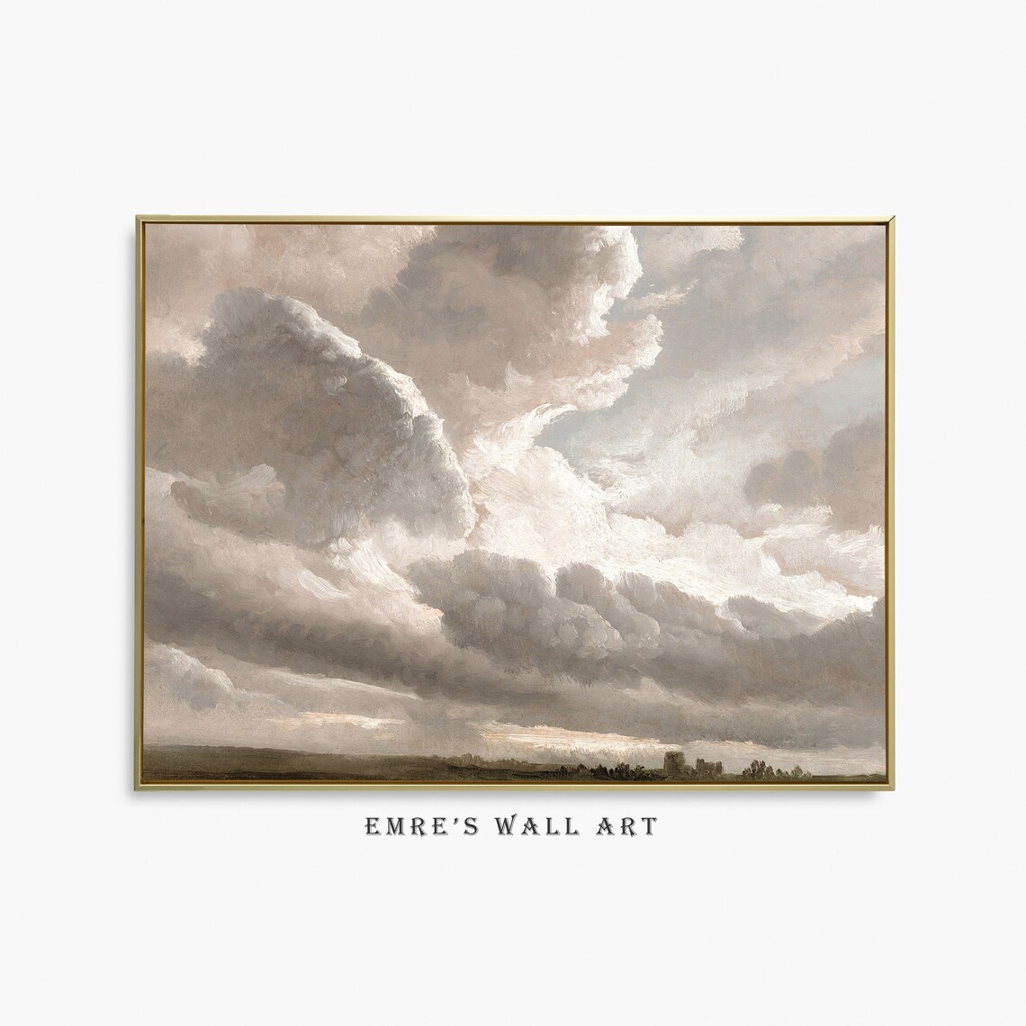 Vintage Cloud Landscape Oil Painting Art Print