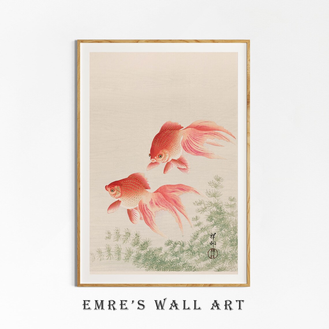 Gold Fish Vintage Sketch Art Print, Sea Life - Image 4