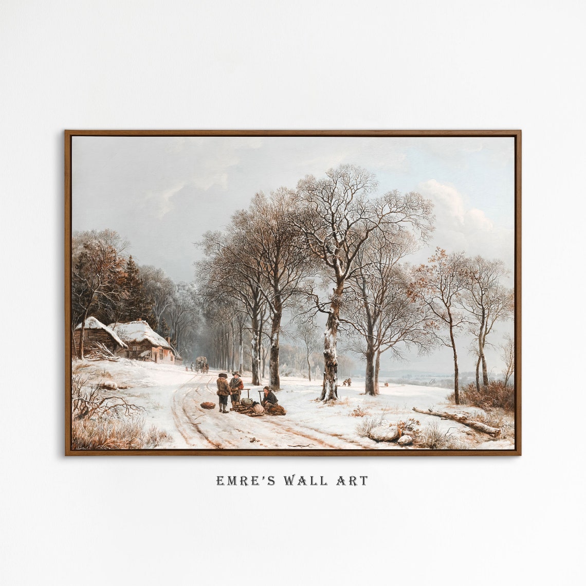 Set of 3 Vintage Winter Landscape Prints Snowy Forest Skaters Wall Art - Image 2