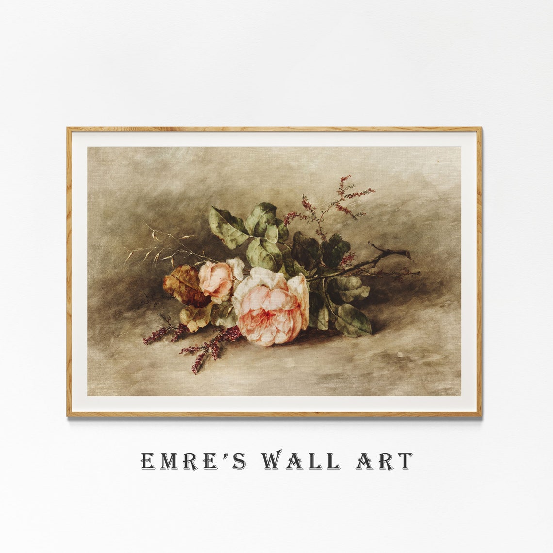 Roses Still Life Painting Vintage Roses Oil Painting Vintage Flower Painting Large Antique Painting Artwork - Image 4