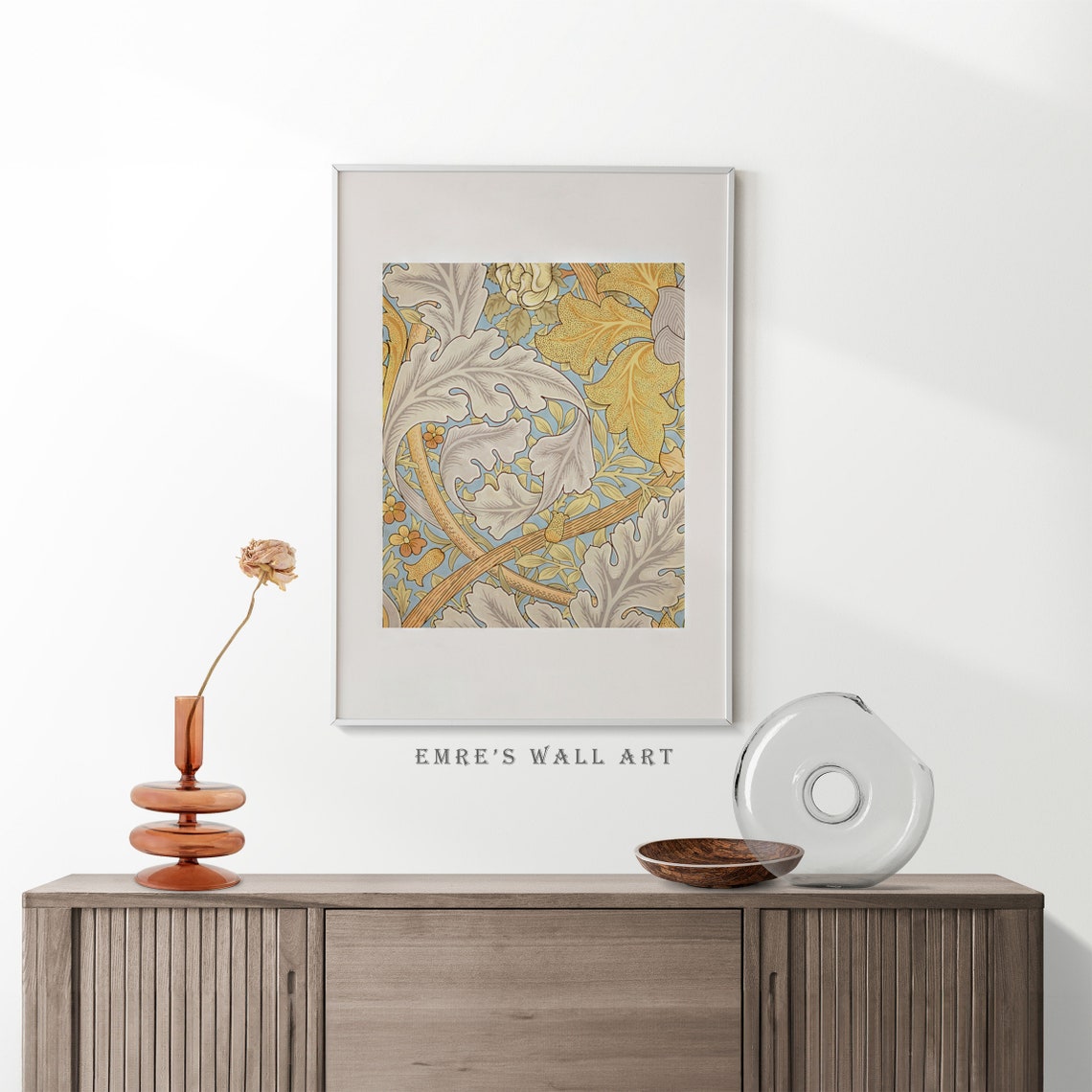 William Morris Oak Leaf Acorn Autumn Pattern Botanical Poster - Image 4