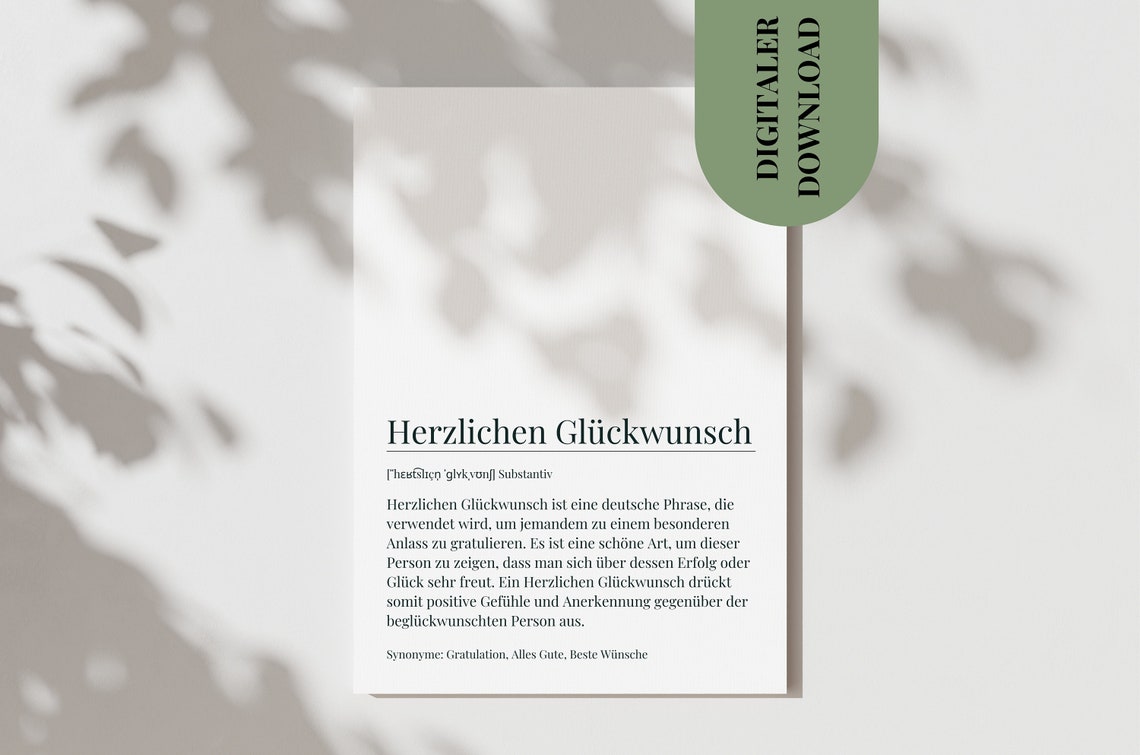 Herzlichen Gluckwunsch German Congratulations Word Art Poster