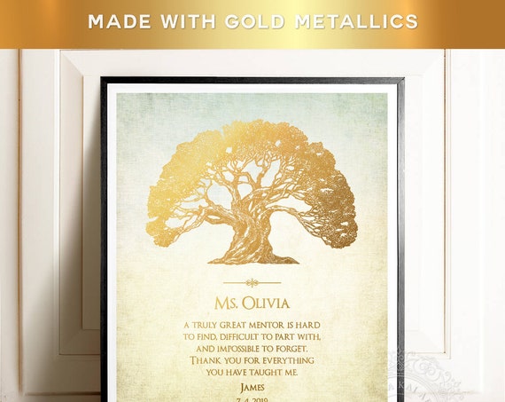 Mentor Thank You Gift, Personalized Art Print