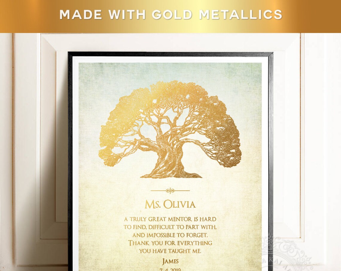 Mentor Thank You Gift, Personalized Art Print