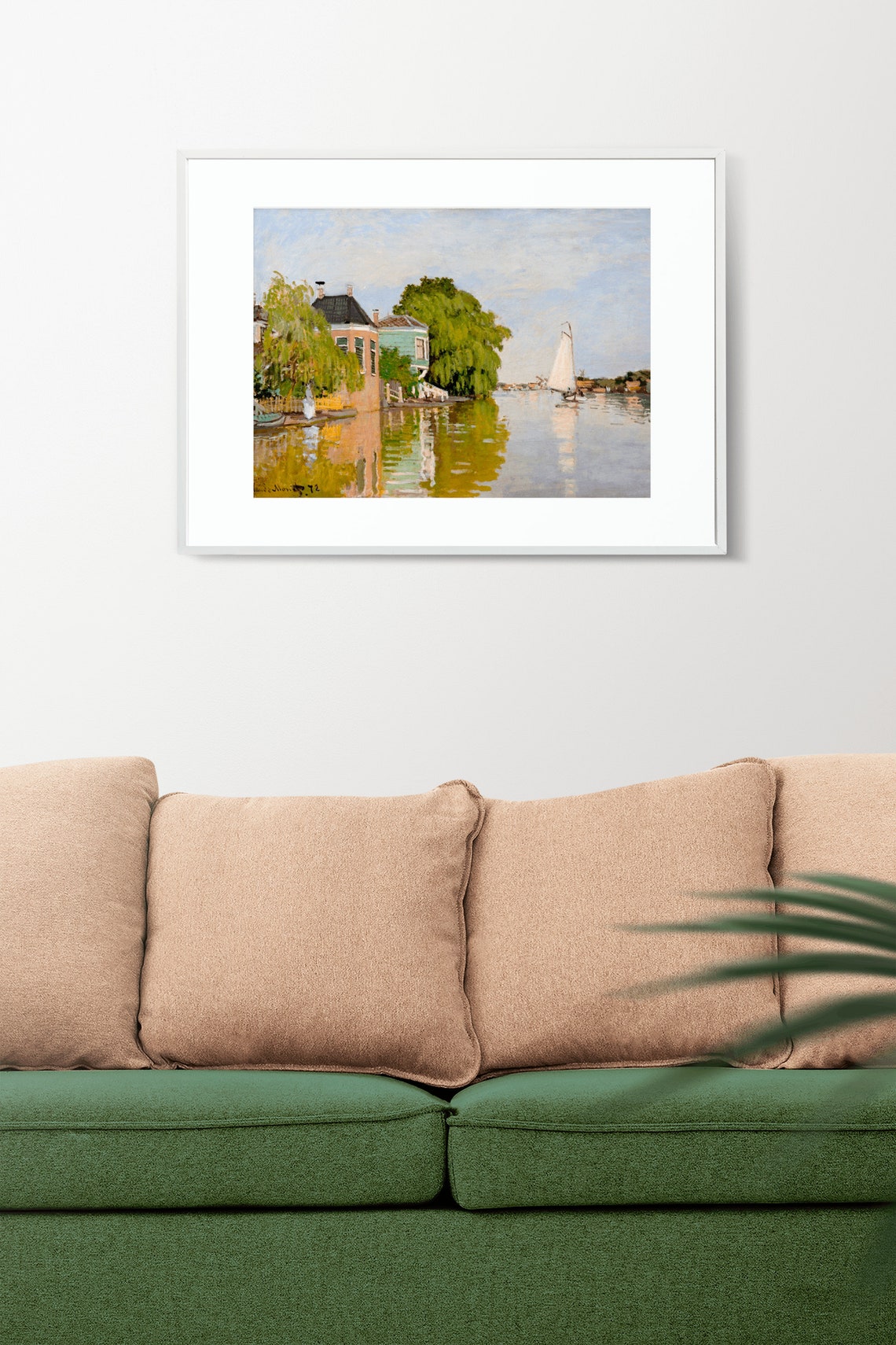 Claude Monet Houses on the River 1871 Impressionist Art Poster - Image 2