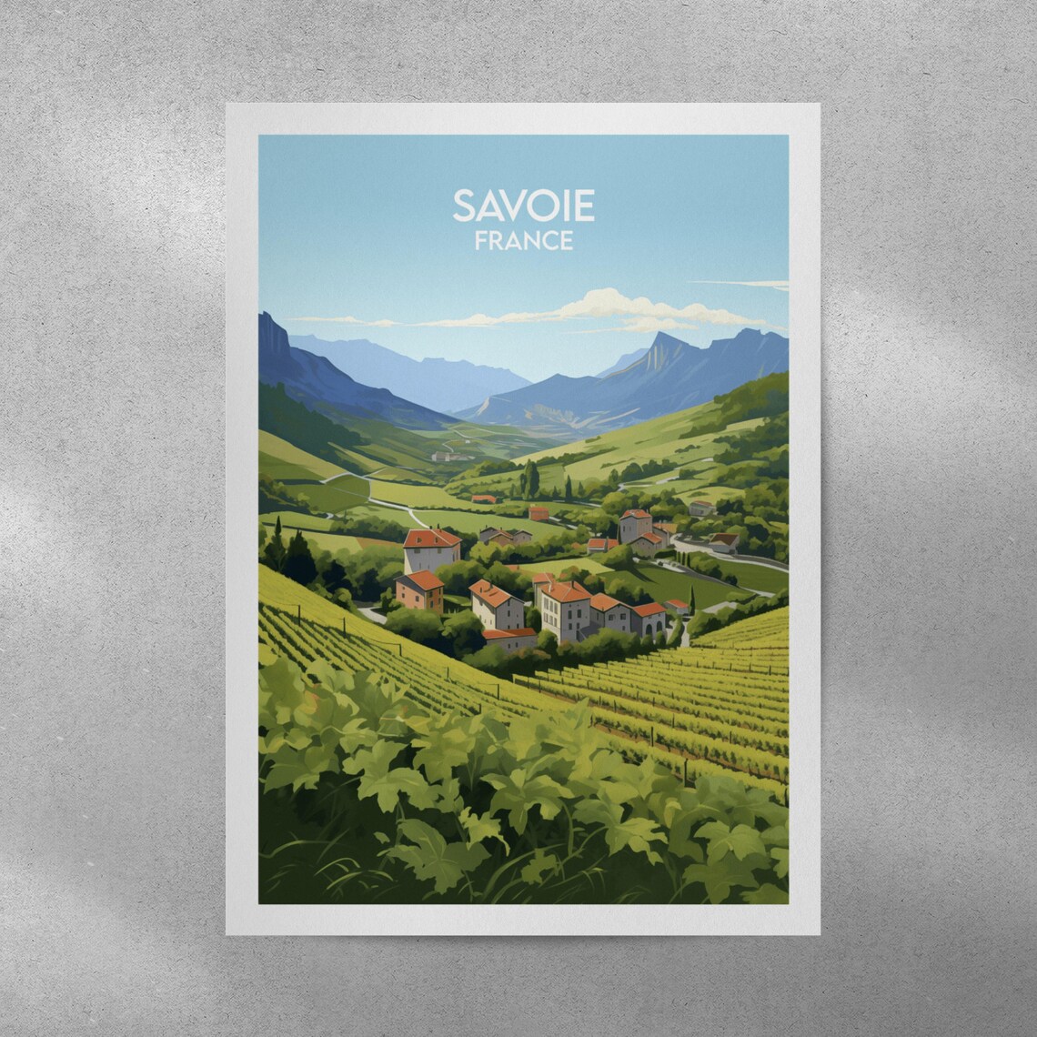 Savoie France Mountain Vineyard Valley Village Scenic Poster - Image 4