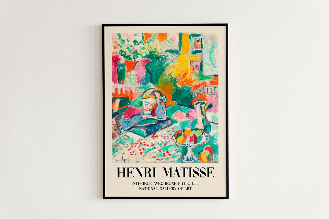 Matisse Girl Reading Modern Exhibition Art Print - Image 4