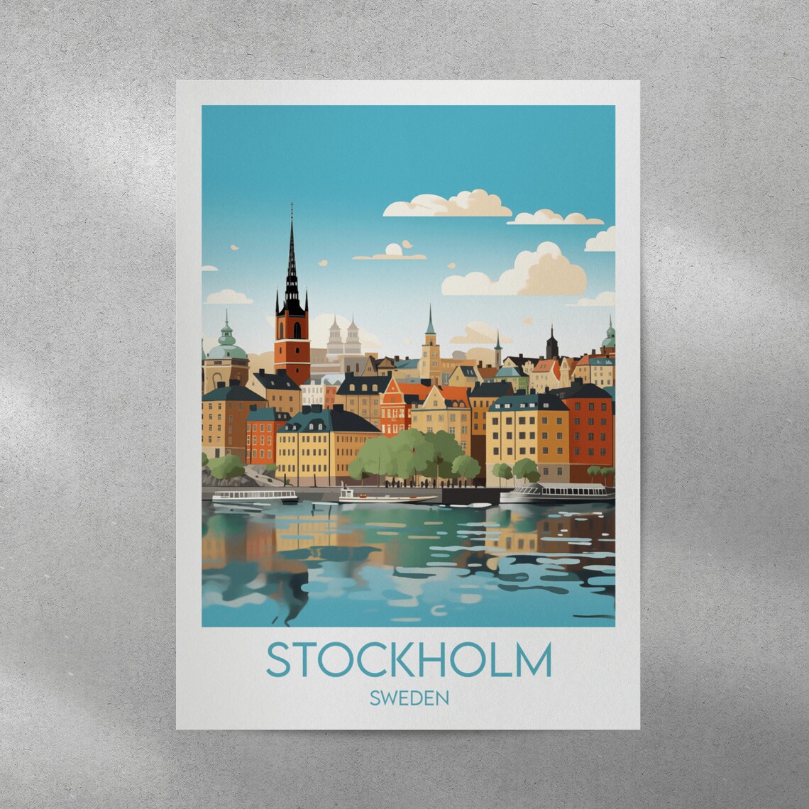 Stockholm Travel Poster, Custom Personalised Print - Image 4