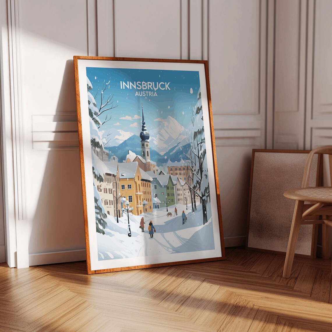 Innsbruck Austria Snowy Old Town Winter Scenic Travel Poster - Image 2