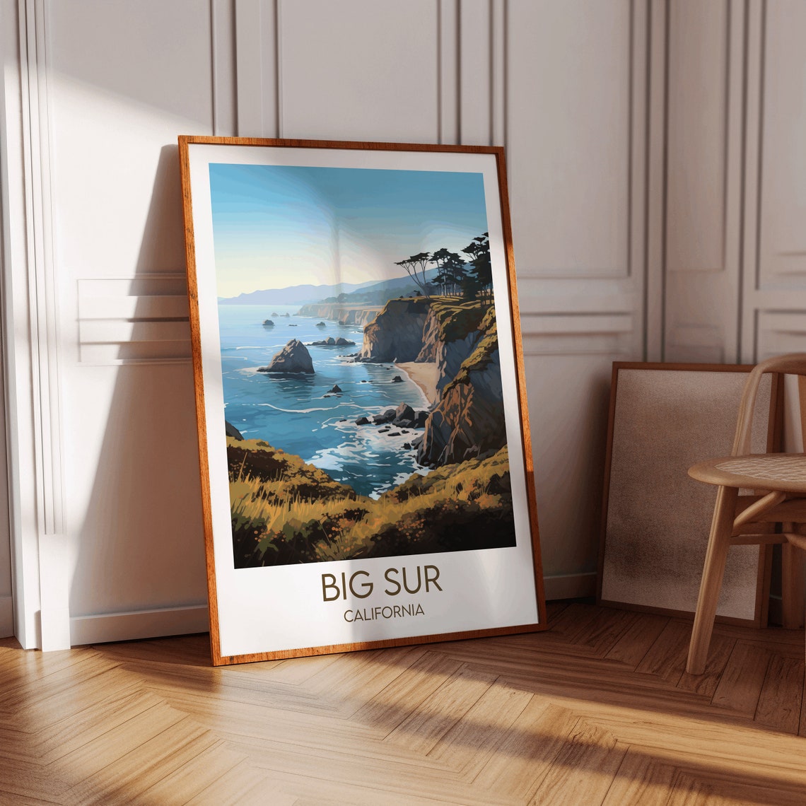 Big Sur California Dramatic Coastline Cliffs Blue Ocean Travel Poster - Image 2