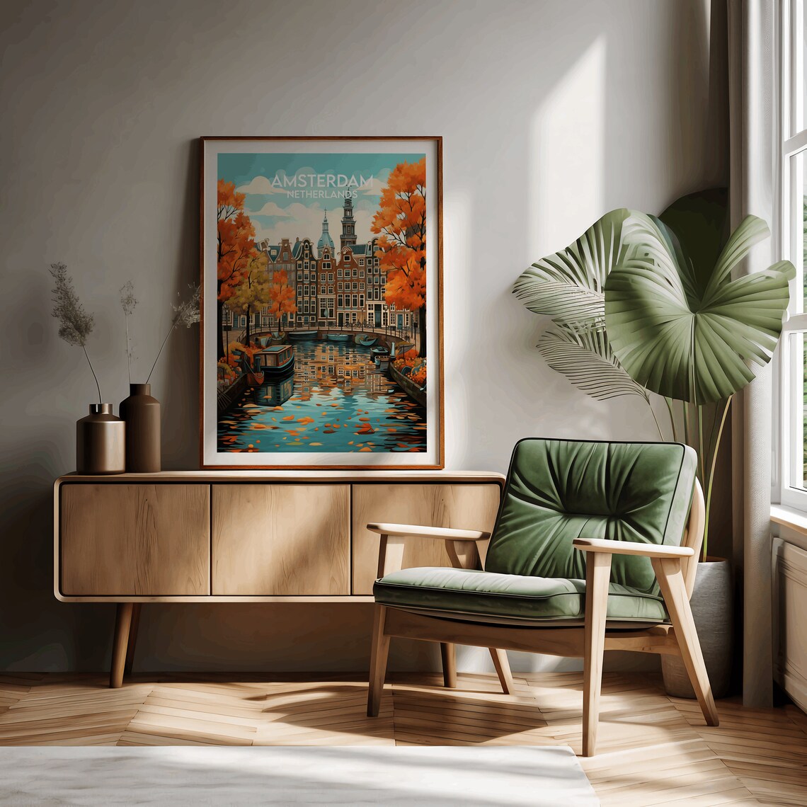 Amsterdam Travel Poster, Custom Personalised Gift - Image 2